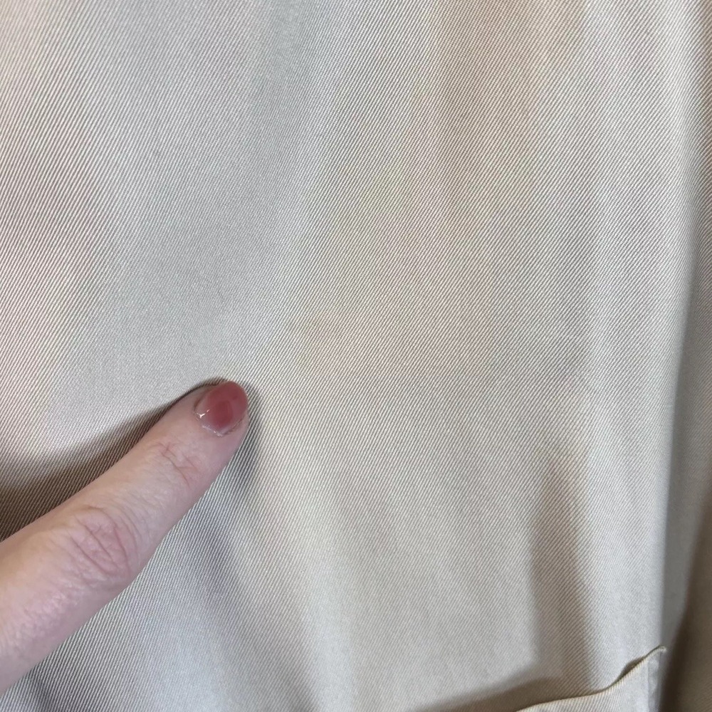 Vintage Liz & Me Silk Shirt Smock 1X P Big Pockets Beige Lagenlook Button Top - Picture 5 of 16